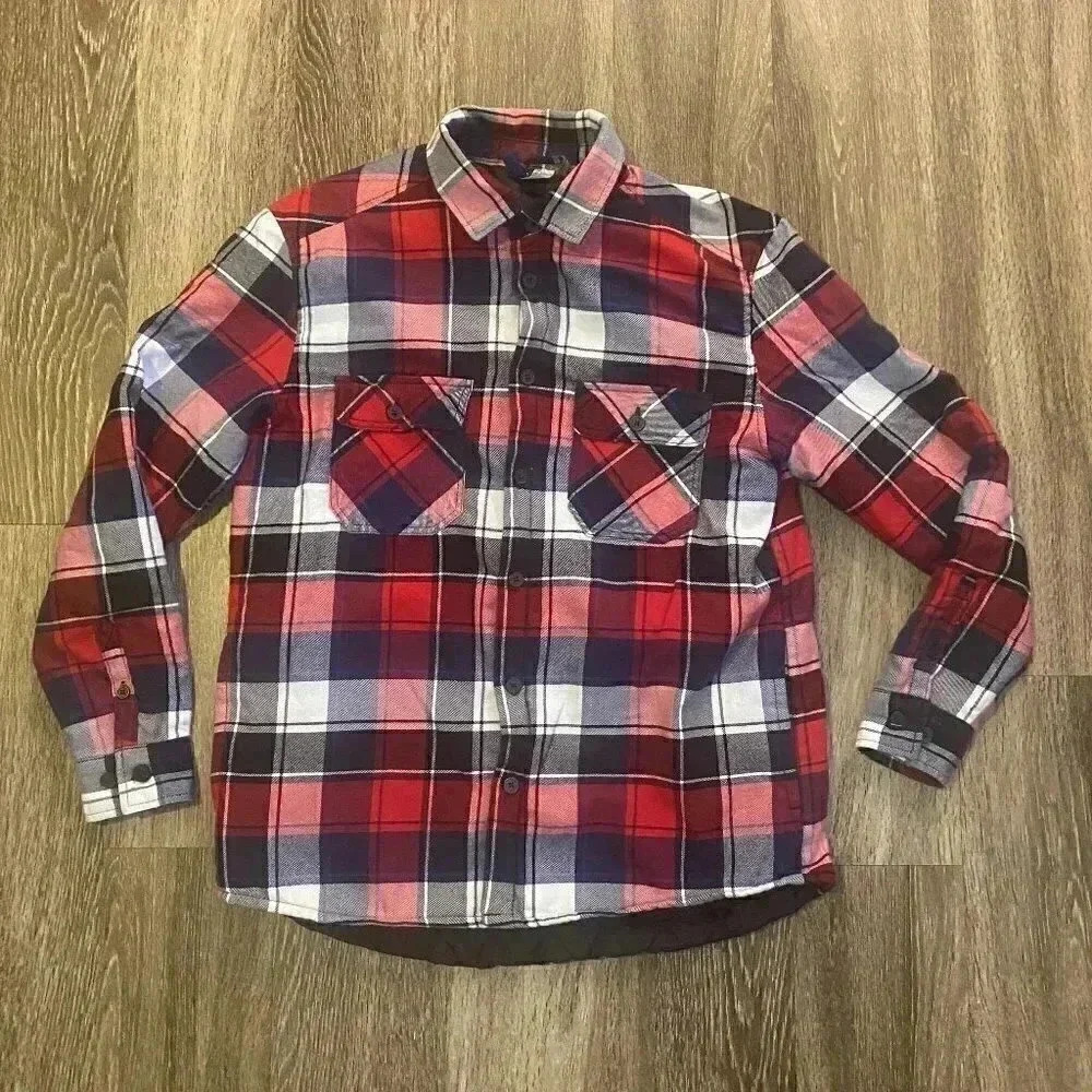 Mens H&M Divided Red Plaid Shacket - S